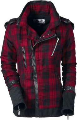 "Z Jacket" Between-seasons Jacket Black-red By Poizen Industries