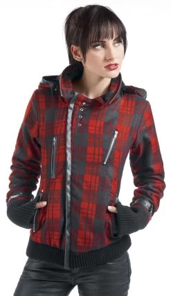 "Z Jacket" Between-seasons Jacket Black-red By Poizen Industries -Fashion Lady Clothing Shop 199284wa emp