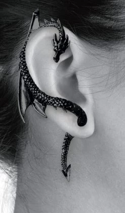 "The Dragon Lure" Ear Stud By Alchemy Gothic 5 "The Dragon Lure" Ear Stud By Alchemy Gothic -Fashion Lady Clothing Shop 235411m