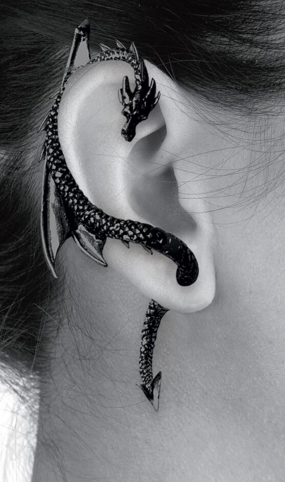 "The Dragon Lure" Ear Stud By Alchemy Gothic 3 "The Dragon Lure" Ear Stud By Alchemy Gothic - Image 3