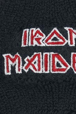 "Logo - Wristband" Sweatband Black By Iron Maiden -Fashion Lady Clothing Shop 254685d emp