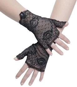 "Your Cuffs" Arm Warmers Black By Gothicana By EMP