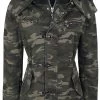 "She Rules" Winter Jacket Camouflage By Rock Rebel By EMP