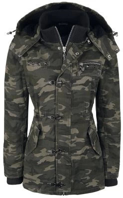 "She Rules" Winter Jacket Camouflage By Rock Rebel By EMP