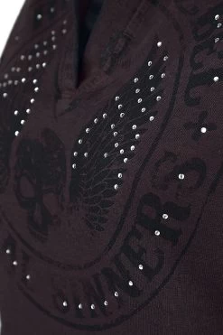 "Never Regret" Hooded Sweater Burgundy By Rock Rebel By EMP -Fashion Lady Clothing Shop 291703d2