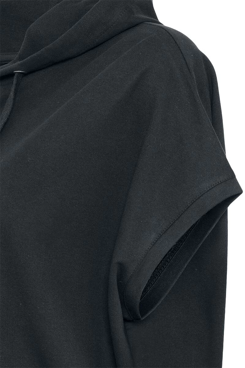 "Ladies Sleeveless Terry Hoodie" T-Shirt Black By Urban Classics 4 "Ladies Sleeveless Terry Hoodie" T-Shirt Black By Urban Classics - Image 4