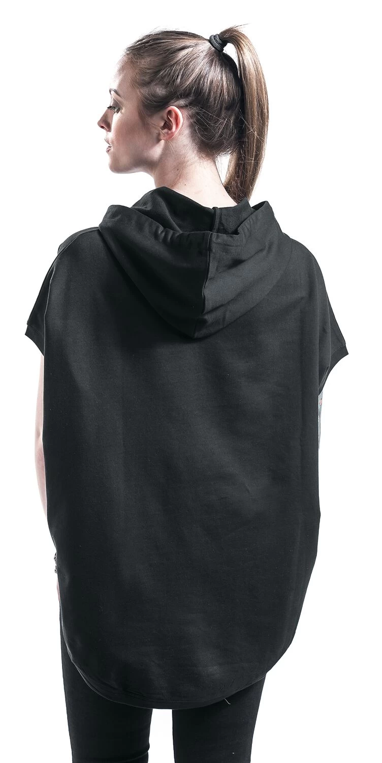 "Ladies Sleeveless Terry Hoodie" T-Shirt Black By Urban Classics 7 "Ladies Sleeveless Terry Hoodie" T-Shirt Black By Urban Classics - Image 7