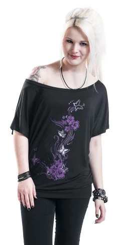 "Can You Read My Mind" T-Shirt Black By Full Volume By EMP -Fashion Lady Clothing Shop 296468wa