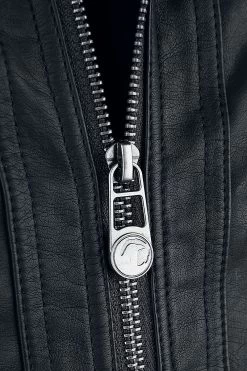 "Road Tripping" Imitation Leather Jacket Black By Black Premium By EMP -Fashion Lady Clothing Shop 297162d