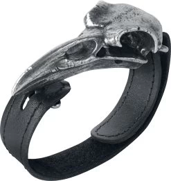 "Raven Skull" Leather Bracelet By Alchemy Gothic
