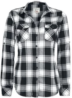 "Amy Flannel Checkshirt" Flanel Shirt Black-white By Brandit