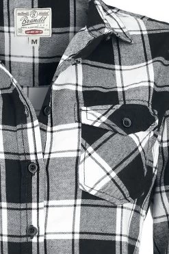 "Amy Flannel Checkshirt" Flanel Shirt Black-white By Brandit -Fashion Lady Clothing Shop 298967d emp