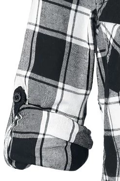 "Amy Flannel Checkshirt" Flanel Shirt Black-white By Brandit -Fashion Lady Clothing Shop 298967d2 emp