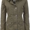 "Ladies Garment Washed Long Parka" Between-seasons Jacket Olive By Urban Classics