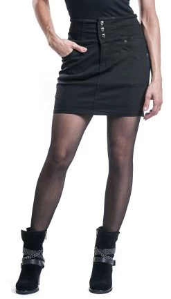 "Miss Nothing" Short Skirt Black By Rock Rebel By EMP -Fashion Lady Clothing Shop 312539wa