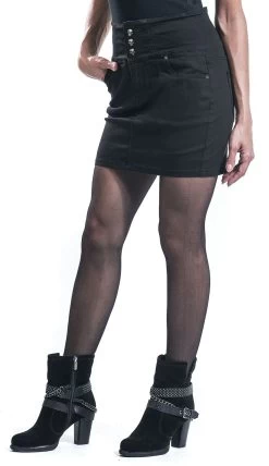 "Miss Nothing" Short Skirt Black By Rock Rebel By EMP -Fashion Lady Clothing Shop 312539wa2