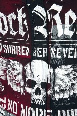 "Broken Strings" Top Burgundy By Rock Rebel By EMP -Fashion Lady Clothing Shop 315335d