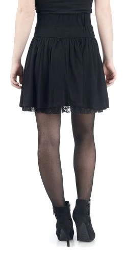 "Floral Lace Skirt" Short Skirt Black By Rotterdamned -Fashion Lady Clothing Shop 322190wb