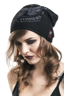 "Beanie" Beanie Black By Rock Rebel By EMP -Fashion Lady Clothing Shop 328200wa emp