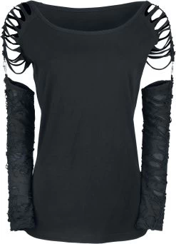 "Days Without" Long-sleeve Shirt Black By Gothicana By EMP -Fashion Lady Clothing Shop 340218c emp