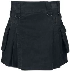 "Kilt" Short Skirt Black By Black Premium By EMP