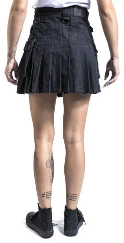 "Kilt" Short Skirt Black By Black Premium By EMP -Fashion Lady Clothing Shop 340593wb