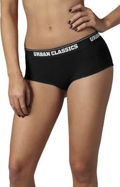 "Ladies Logo Panty Double-Pack" Panty Set Black By Urban Classics -Fashion Lady Clothing Shop 343832wa