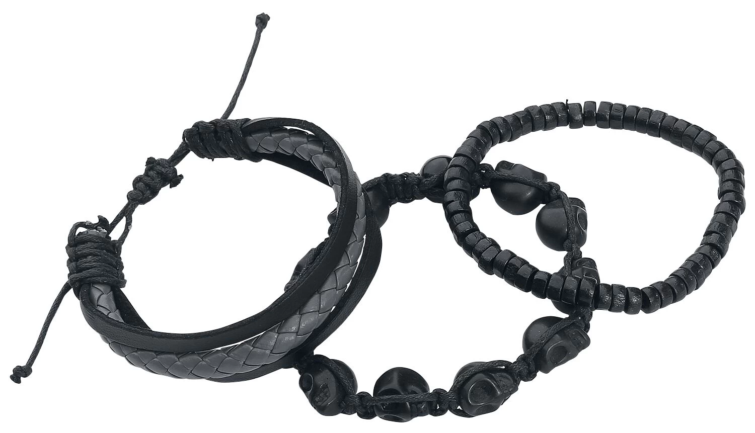 "Skulls" Bracelet Set Black-grey By Rock Rebel By EMP 2 "Skulls" Bracelet Set Black-grey By Rock Rebel By EMP - Image 2