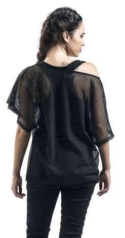 "When The Heart Rules The Mind" T-Shirt Black By Gothicana By EMP -Fashion Lady Clothing Shop 347894wb emp