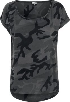 "Ladies Camo Back Shaped Tee" T-Shirt Dark Camo By Urban Classics