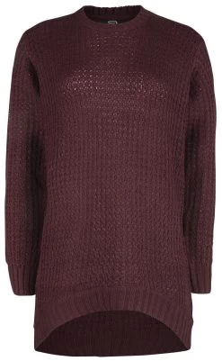 "Dark-Red Knitted Jumper" Knit Jumper Burgundy By RED By EMP