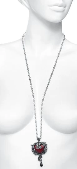 "Affaire Du Coeur" Necklace Silver-coloured By Alchemy Gothic -Fashion Lady Clothing Shop 353000c emp