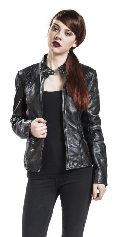 "Kina S18 LEGV" Leather Jacket Black By Gipsy -Fashion Lady Clothing Shop 366895wa