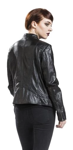 "Kina S18 LEGV" Leather Jacket Black By Gipsy -Fashion Lady Clothing Shop 366895wb