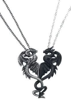 "Draconic Tryst" Necklace Black-silver By Alchemy Gothic