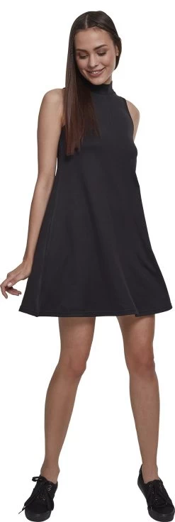 "Ladies A-Line Turtleneck Dress" Short Dress Black By Urban Classics -Fashion Lady Clothing Shop 371170wa
