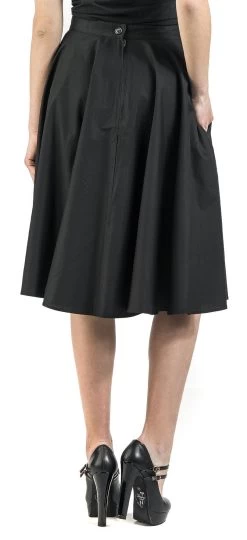 "Paula Skirt" Medium-length Skirt Black By Hell Bunny -Fashion Lady Clothing Shop 376301wb