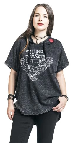 "Hogwarts Letter - Waiting" T-Shirt Dark Grey By Harry Potter -Fashion Lady Clothing Shop 377201wa