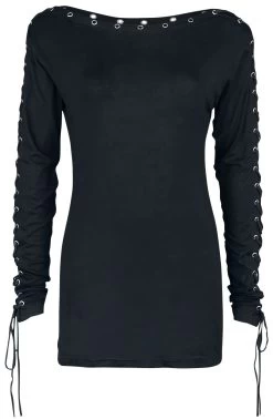 "Here To Stay" Long-sleeve Shirt Black By Gothicana By EMP