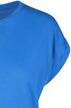 "Ladies Extended Shoulder Tee" T-Shirt Blue By Urban Classics -Fashion Lady Clothing Shop 380545d