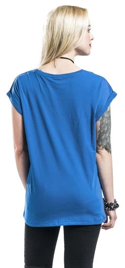 "Ladies Extended Shoulder Tee" T-Shirt Blue By Urban Classics -Fashion Lady Clothing Shop 380545wb