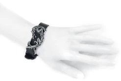 "Maelstrom Leather Wristrap" Leather Bracelet Black-silver By Alchemy Gothic -Fashion Lady Clothing Shop 383518c
