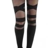 "V Strap Sheer Tights" Tights Black By Pamela Mann