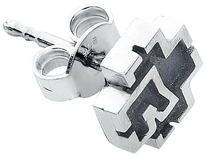 "Rammstein Logo" Earring Set Silver-coloured By Rammstein 4 "Rammstein Logo" Earring Set Silver-coloured By Rammstein - Image 4