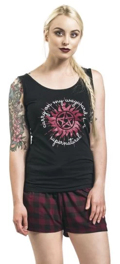 "Carry On" Pyjama Black-red By Supernatural 14 "Carry On" Pyjama Black-red By Supernatural -Fashion Lady Clothing Shop 398135wa