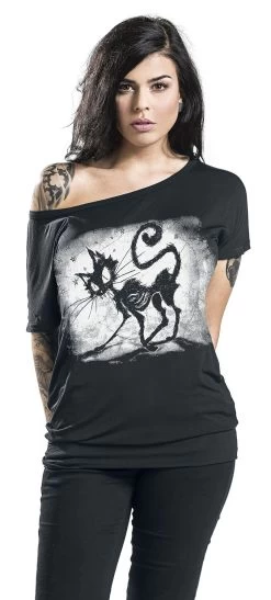 "Can You Read My Mind" T-Shirt Black By Gothicana By EMP -Fashion Lady Clothing Shop 440220wa