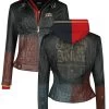 "Harley Quinn - Daddy's Lil' Monster" Leather Jacket Multicolour By Suicide Squad