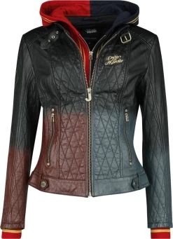 "Harley Quinn - Daddy's Lil' Monster" Leather Jacket Multicolour By Suicide Squad -Fashion Lady Clothing Shop 440851a