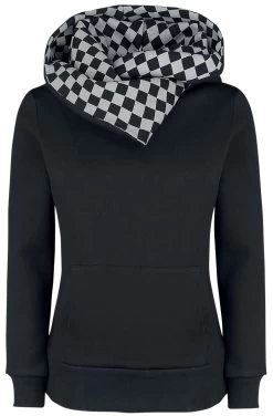 "Checkerboard Pentagram" Hooded Sweater Black-anthracite By RED By EMP