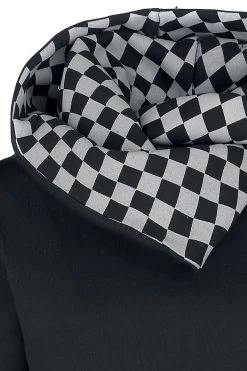 "Checkerboard Pentagram" Hooded Sweater Black-anthracite By RED By EMP 5 "Checkerboard Pentagram" Hooded Sweater Black-anthracite By RED By EMP -Fashion Lady Clothing Shop 444429d